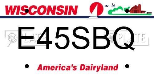 E45SBQ Wisconsin License Plate