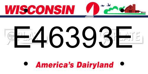 E46393E Wisconsin License Plate