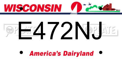 E472NJ Wisconsin License Plate