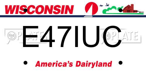 E47IUC Wisconsin License Plate