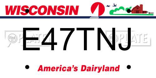 E47TNJ Wisconsin License Plate