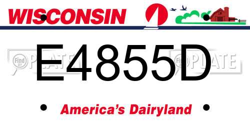 E4855D Wisconsin License Plate