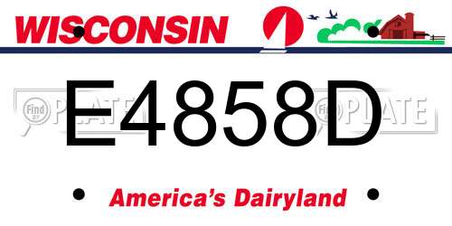 E4858D Wisconsin License Plate