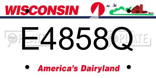 E4858Q Wisconsin License Plate