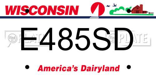 E485SD Wisconsin License Plate