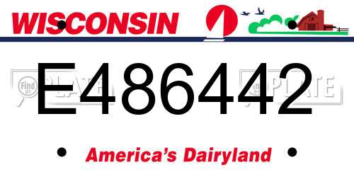 E486442 Wisconsin License Plate
