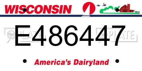 E486447 Wisconsin License Plate