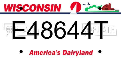 E48644T Wisconsin License Plate