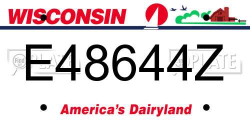 E48644Z Wisconsin License Plate
