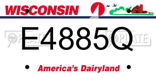 E4885Q Wisconsin License Plate