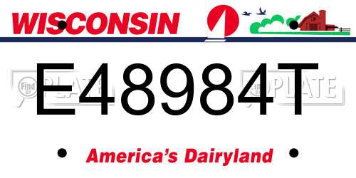 E48984T Wisconsin License Plate