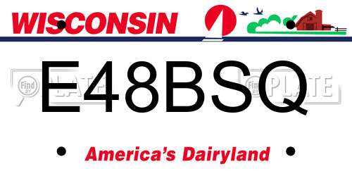 E48BSQ Wisconsin License Plate