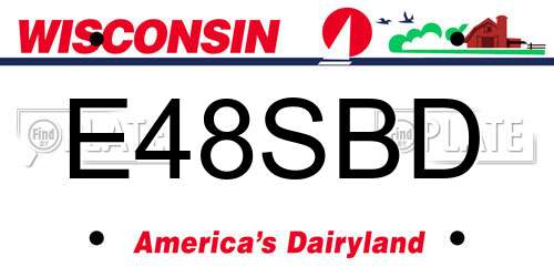 E48SBD Wisconsin License Plate