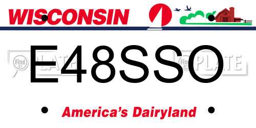E48SSO Wisconsin License Plate