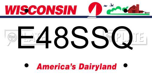 E48SSQ Wisconsin License Plate