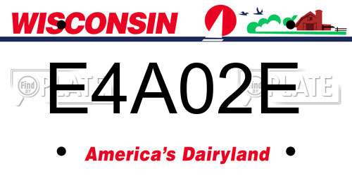 E4A02E Wisconsin License Plate