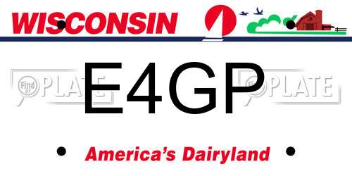 E4GP Wisconsin License Plate