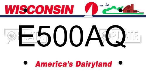 E500AQ Wisconsin License Plate