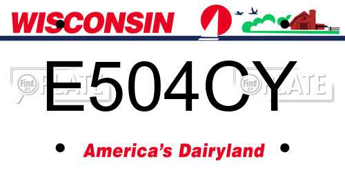 E504CY Wisconsin License Plate
