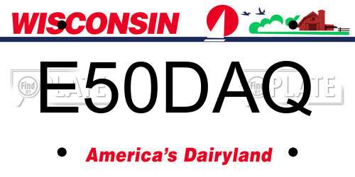 E50DAQ Wisconsin License Plate