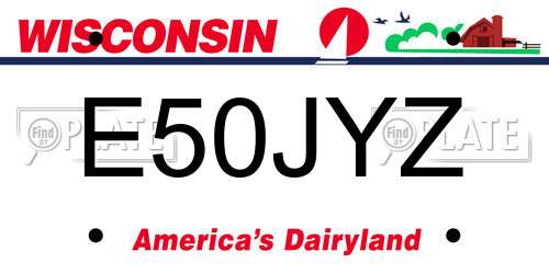 E50JYZ Wisconsin License Plate