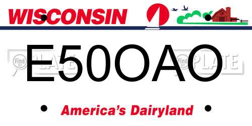 E50OAO Wisconsin License Plate