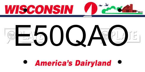 E50QAO Wisconsin License Plate