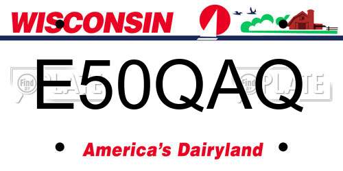 E50QAQ Wisconsin License Plate