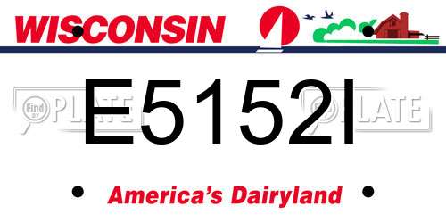 E5152I Wisconsin License Plate