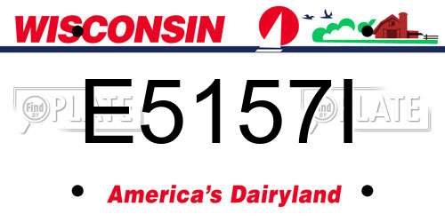 E5157I Wisconsin License Plate