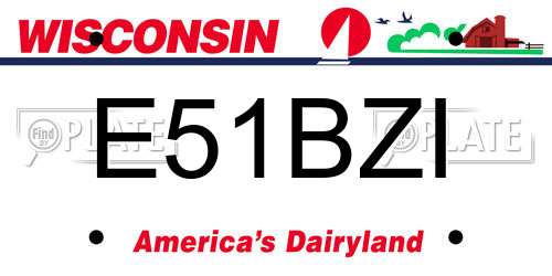 E51BZI Wisconsin License Plate