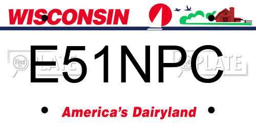 E51NPC Wisconsin License Plate