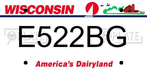 E522BG Wisconsin License Plate