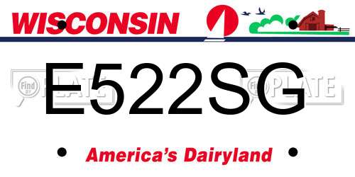 E522SG Wisconsin License Plate