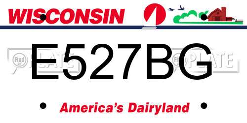 E527BG Wisconsin License Plate