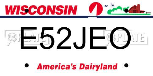 E52JEO Wisconsin License Plate