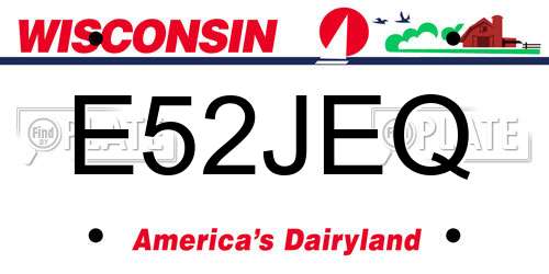 E52JEQ Wisconsin License Plate