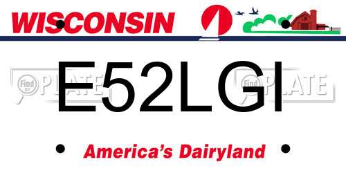 E52LGI Wisconsin License Plate