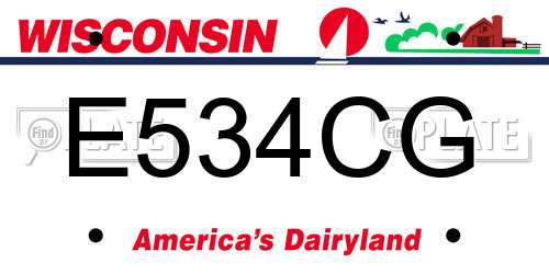 E534CG Wisconsin License Plate