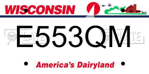 E553QM Wisconsin License Plate