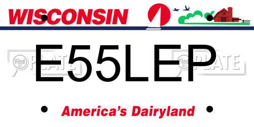 E55LEP Wisconsin License Plate