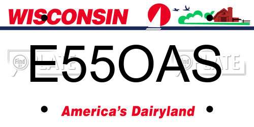 E55OAS Wisconsin License Plate