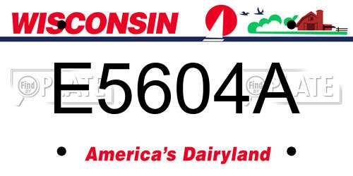 E5604A Wisconsin License Plate