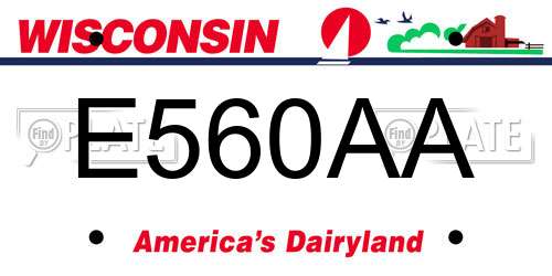 E560AA Wisconsin License Plate