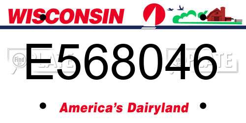 E568046 Wisconsin License Plate
