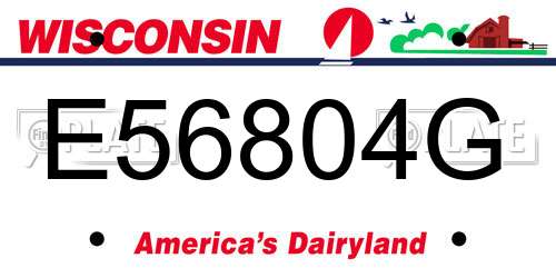 E56804G Wisconsin License Plate