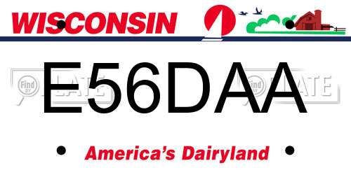 E56DAA Wisconsin License Plate