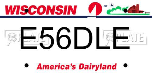 E56DLE Wisconsin License Plate