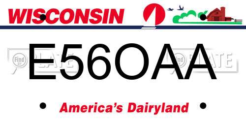 E56OAA Wisconsin License Plate