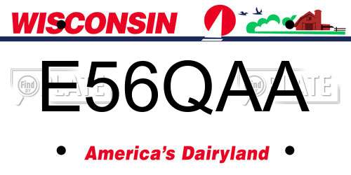 E56QAA Wisconsin License Plate